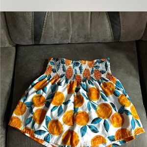 Orange and Blue Patterned Women's Skirt